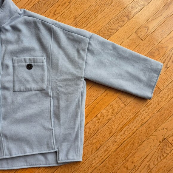WynneCollection Layers Melton Unstructured Jacket Periwinkle Blue Large - Picture 4 of 15